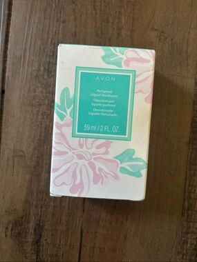 Avon Perfumed Liquid Deodorant — Teal, Pink & Mint Floral Packaging
